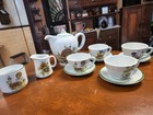 Vtg Porcelain Child-sized Tea 12-piece Set Matilda Mouse Norcross Htf  Mushroom 
