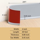 Vinyl Wall Base Baseboard Molding Trim 4 x 20ft Flexible Self Adhesive Gray