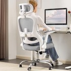 Ergonomic Office Chair - Computer Desk Chairs Comfy  Mesh High-back Grey White