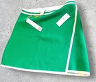 Vtg 1960 House Of Harlow Knit Skirt Spandex M Green White Stripe Tennis Y2k New