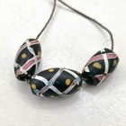 Lot Antique Trade Beads Venetian Pineapple Green Glass White Pink Blue Striped