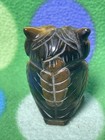 Owl Tiger Eye Bird Animal Carving Figurine Gemstone Crystal Healing Totem