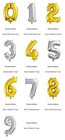 Annodeel 10 Pcs 16inch Number Gold Balloons 0 9 Gold Foil Balloons For Birthd   