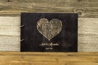 Personalized Wooden Wedding Guest Book  Rustic  Big Love Heart  Newlyweds