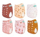 Alvababy Reusable Cloth Diapers 6 Pack Pocket Diapers Adjustable 6 6   33 Lbs New