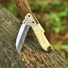 Custom Made Damascus Folding Hunting Blade Pocket Knife Skinning Tactical Edc
