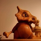 Handcrafted Wooden Cubone Figurine-pokemon- Inspired Decorative Collectible