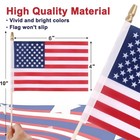 12 Pack Small American Flags - 4x6 Inch Mini Usa Hand Held Stick Flag With Sa   