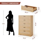 5-drawer Rattan Bedroom Dresser   47 27  Tall With Power Outlets  Wooden Chest