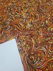 Awesome Rare Vintage Mid Century Retro 70s Yel Org Brn Psychedelic Swirls Fabric