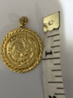 Krugerrand 1980 Coin Round Pendant South Africa 14k Yellow Gold Plated