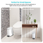 1 3 Gallon Small And Slim Trash Can With Slow Close Lid  Stainless Steel  White