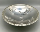 Vtg Mariposa Brillante Aluminum Butterfly 9    Round Footed Console Bowl Mexico
