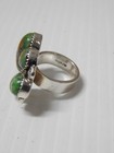 Vintage Navajo Sterling Silver Turquoise Modernist Dsgn Ring  Sz  6 1 4