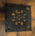 Vintage Style Cast Iron Trivet Black Ornate Scrollwork Square 8  Footed