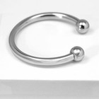 Men s 7  Stainless Steel round Cuff Classic Bracelet High Polish Box 