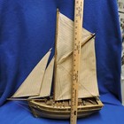 Vintage Handmade Wooden Model Boat Sailboat Ship Hull 18  Long