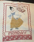 Lot Of Vintage Embroidered 7 Days Of The Week Tea Towels-