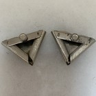 Vtg Pair Stainless Western Shirt Blouse Collar Tips With Black white Geometric