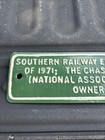 Scarce Vtg No  1 Of 1971 Southern Railway Trust Plate Sign 17 5  X 4 5  Painted