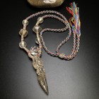 Tibetan Yak-bone 3-faced Mahakala Vajra Crystal Copper Garuda Bracelet A241