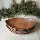 Yanco China Wd-710 Wood Design Melamine 18 Oz  10  X 5 5  Deep Oval Plate-8