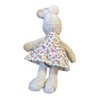 Jellycat Isabella Bunny Nwt Plush Small Rabbit Stuffy Floral Dress Gray Bean Bag