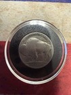 1936 Buffalo    hobo Nickel    Hand Carved Woman One Of A Kind Art