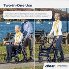 Drive 795 Duet Dual Function Transport Wheelchair Walker Rollator     Blue