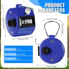 Toodoo 6 Pack Hand Tally Counter 4 Digit Mechanical Palm Clicker Plastic Blue 