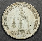 1926 Guatemala 1 4 Quetzal Bird On Pillar Silver