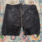 Lederhosen Suede Leather Shorts Black Bavarian Festive Embroidery Men   s 44