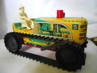 Marx Climbing Tractor  5 Tin Litho Yellow Green W  Key   Driver Works