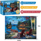 500 Piece Puzzles For Adults  Serene Lake Cabin Retreat Jigsaw Puzzle  Lakeside