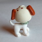 Lps Littlest Pet Shop Dog Figure White   Brown Puppy W  Green Collar  39