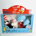 Manhattan Toy Dr Seuss Green Eggs   Ham Finger Puppet Set 2001 Vintage New Nos