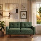 Modern Loveseat 65  2-seater Fabric Sofa W  Solid Wood Legs For Small Space