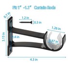 4 Pcs Curtain Pole Rod Brackets Window Holder Aluminum Alloy Heavy Duty Hardware