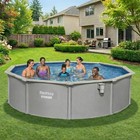 Bestway Hydrium 15  X 48  Round Steel Wall Above Ground Swimming Pool Set  Gray