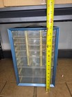 Vintage Blue Metal Small Parts Organizer Cabinet 15 Drawer Hardware Storage Box