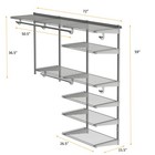 Custom Closet Organizer Kit 4 To 6 Ft Wall-mounted Closet System W hang Rod Grey