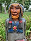Vintage  cigar Store Wooden Indian  Nice Cond   38  Inch Tall  Beautiful Color