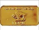  6  1 Gram - Gold Buffalo Bullion Bar  999 Fine 24k Gold Bars