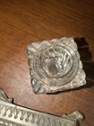 Antique Victorian Cast Iron Inkwell And Pen Holder With Glass Inkwell Safety
