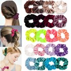 Large Set Of 12 Velvet Hair Scrunchies Elastic Scrunchy Hair Bobbles 