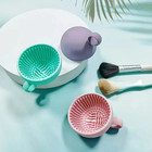 1pc Quickclean Makeup Brush Cleaner Silicone Scrubber Non-slip Bowl - New