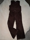 Vintage Boys 6 Billy The Kid Brown Corduroy Pants And Matching Vest Set   