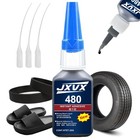 Black Super Glue 480 Fast Dry Cyanoacrylate Leather Rubber Plastic Repair Glue