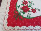 Poinsettia   Holly Cotton   Polyester Scallop-edged Tablecloth - 49  X 68-1 2 