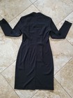 Vtg Spenser Jeremy Long Sleeve Pencil Dress Dragonfly Brooches Black 4